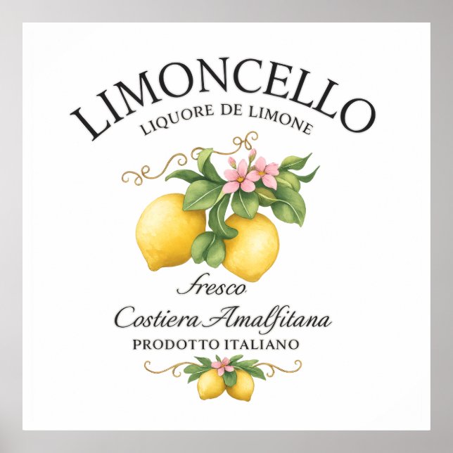 Limoncello Italy Amalfi Coast Poster (Front)