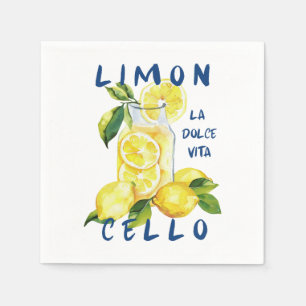 Limoncello Italy –La Dolce Vita Lemon Summer Party Napkins