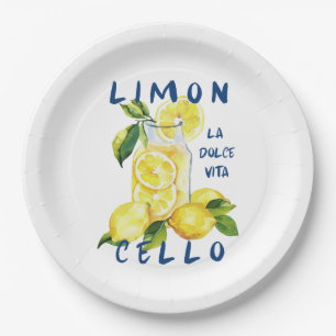 Limoncello Italy –La Dolce Vita Lemon Summer Party Paper Plates