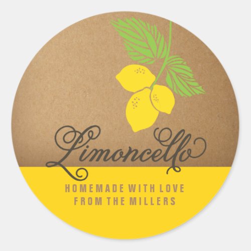 Limoncello Label 15 inch round lemon sticker