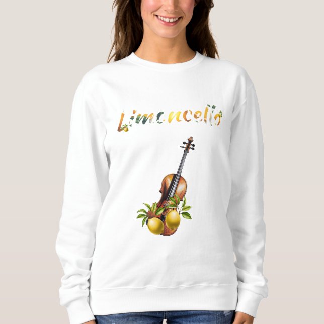 Limoncello/Lemon Cello fun play on words sweater (Front)