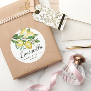 Limoncello Lemon Citrus Floral Wedding Classic Round Sticker