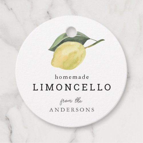 Limoncello Lemon Floral White Favor Tags