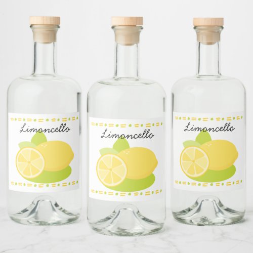 Limoncello Lemon Fruit Liquor Bottle Label