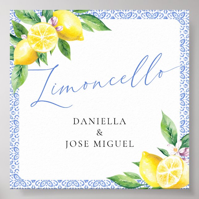 Limoncello Lemon Positano Italian Wedding Poster (Front)