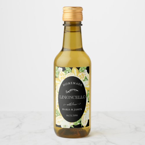 limoncello lemon tree favor mini bottle label