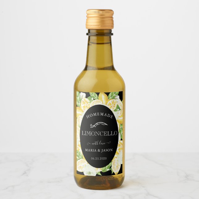 limoncello lemon tree favor mini bottle label (Front)