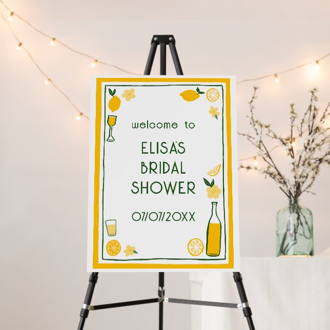 Limoncello Lemonade CUSTOM Bridal Shower WELCOME Foam Board (In Situ (Stand))