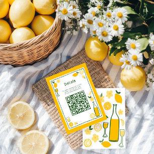 Limoncello Lemonade CUSTOM QR Bridal Shower  Enclosure Card
