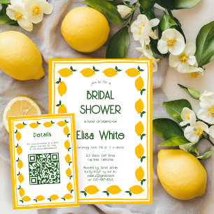 Limoncello Lemonade CUSTOM QR Bridal Shower  Enclosure Card