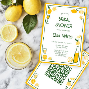 Limoncello Lemonade CUSTOM QR Bridal Shower  Invitation