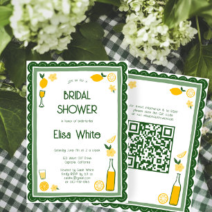 Limoncello Lemonade CUSTOM QR Bridal Shower Invitation