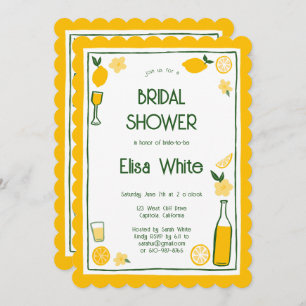 Limoncello Lemonade CUSTOM QR Bridal Shower Invitation