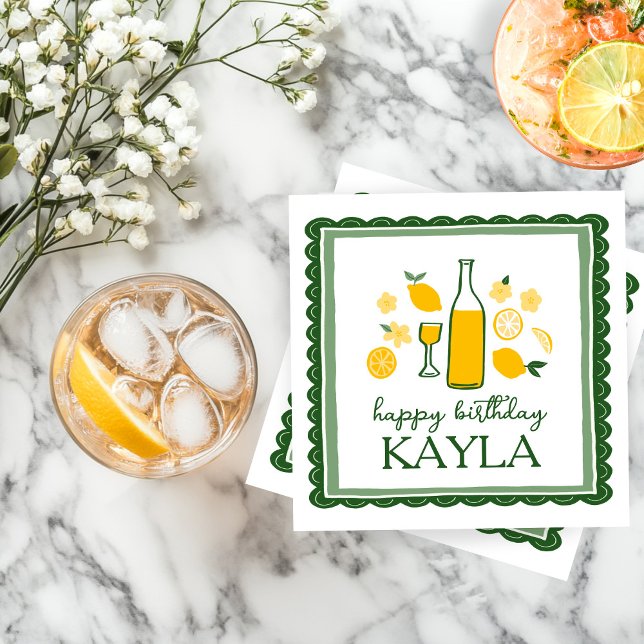 Limoncello Lemonade Lemon CUSTOM Birthday Napkins (Limoncello Lemonade Lemon CUSTOM Birthday Napkins
)