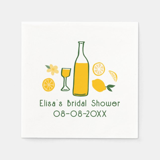 Limoncello Lemonade Lemon CUSTOM Bridal Shower  Napkins (Front)