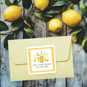 Limoncello Lemonade Lemon CUSTOM Bridal Shower Square Sticker