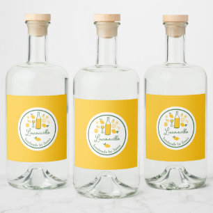Limoncello Lemonade Lemon Handmade Craft CUSTOM Liquor Bottle Label