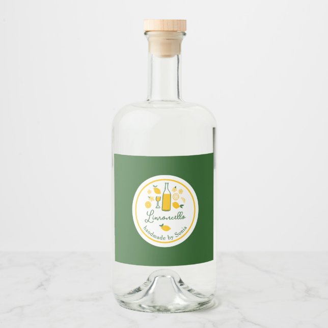 Limoncello Lemonade Lemon Handmade Craft CUSTOM  Liquor Bottle Label (Front)