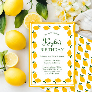 Limoncello Lemons CUSTOM Cute BIRTHDAY PARTY Invitation