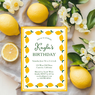 Limoncello Lemons CUSTOM Cute BIRTHDAY PARTY Invitation