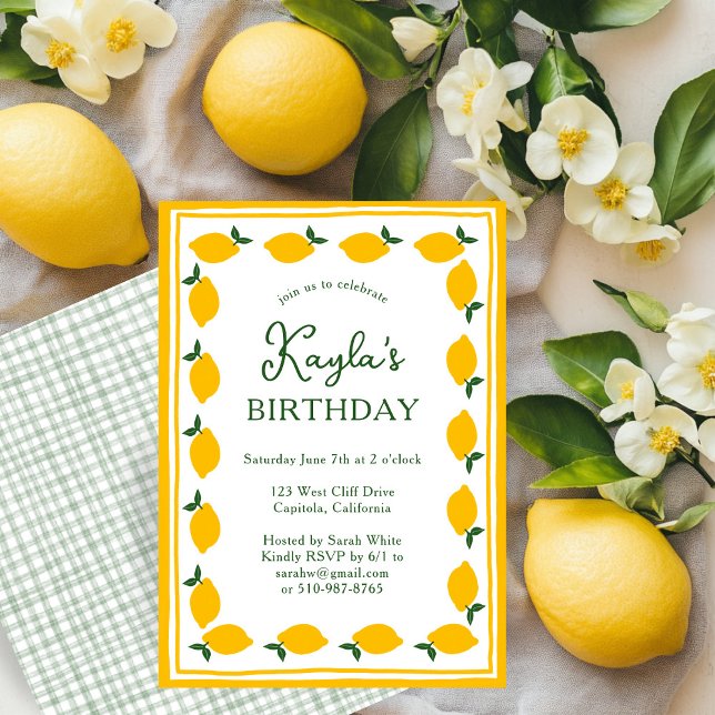 Limoncello Lemons CUSTOM Cute BIRTHDAY PARTY  Invitation (Limoncello Lemons CUSTOM Cute BIRTHDAY PARTY Invitation
)