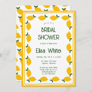Limoncello Lemons CUSTOM Cute Bridal Shower Invitation