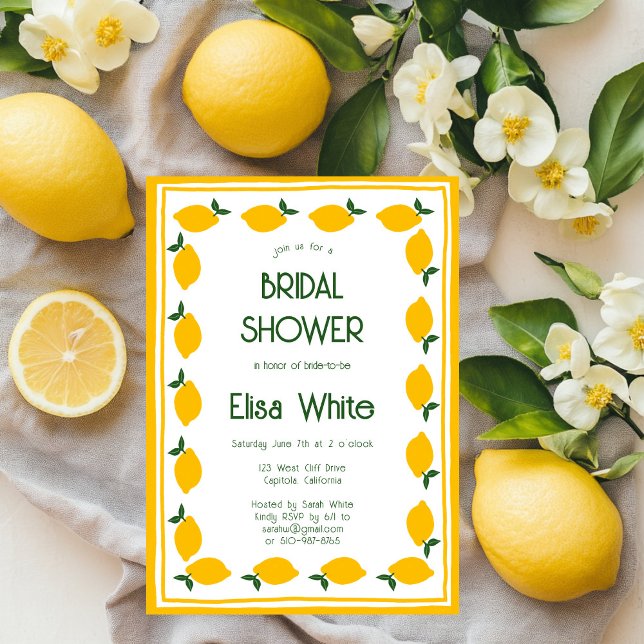 Limoncello Lemons CUSTOM Cute Bridal Shower  Invitation (Limoncello Lemons CUSTOM Cute Bridal Shower Invitation
)