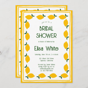 Limoncello Lemons CUSTOM QR Code Bridal Shower Invitation