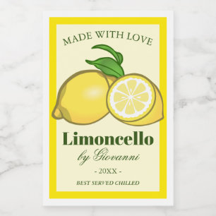 Limoncello Liqueur Limoncino Lemons Food Label