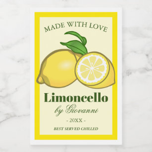 Limoncello Liqueur   Limoncino Lemons Food Label