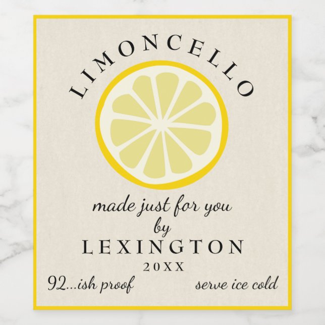Limoncello Made Just For You Bottle Label | (Single Label)