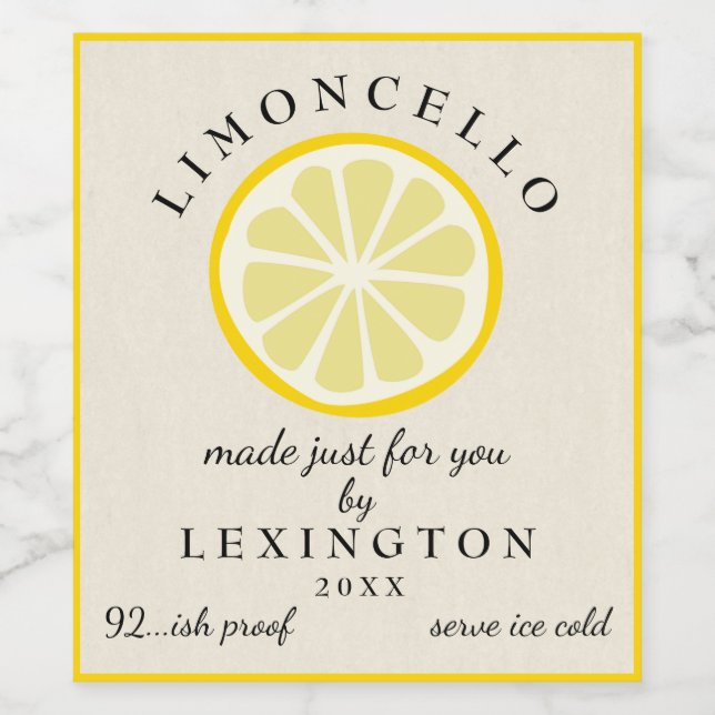 Limoncello Made Just For You Bottle Label | (Single Label)