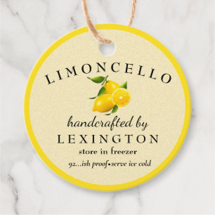 Limoncello Modern For A Bottle Favor Tags