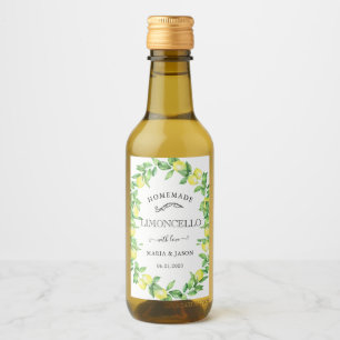 Limoncello Monogram Favor Mini Bottle Label