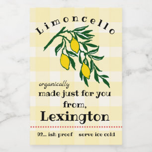 Limoncello Organic Lemons Bottle Label