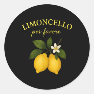 Limoncello Per Favore Italian Shirts For Women Fun Classic Round Sticker
