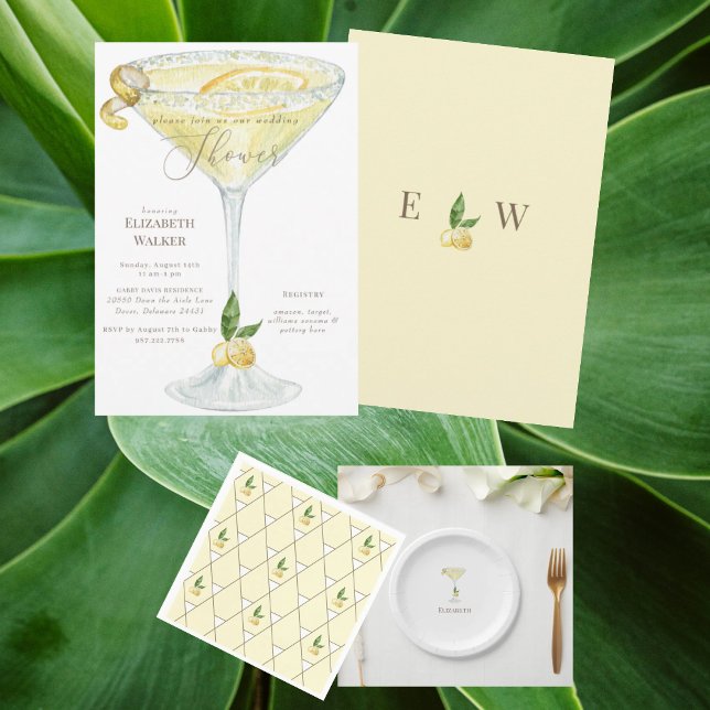 Limoncello Personalized Name Wedding Paper Plates (Creator Uploaded)