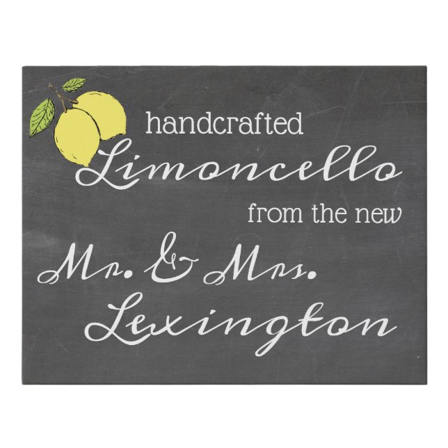 Limoncello Sign For Wedding Guest Favors | (Front)