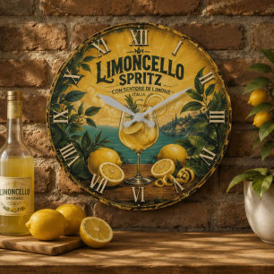 Limoncello Spritz Italian Large Clock