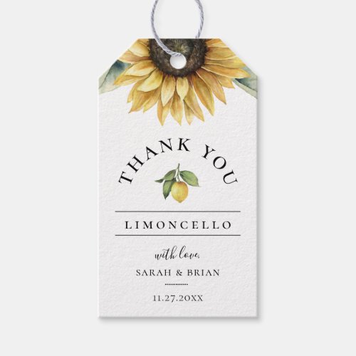 Limoncello Sunflower Favor Thank You Gift Tag