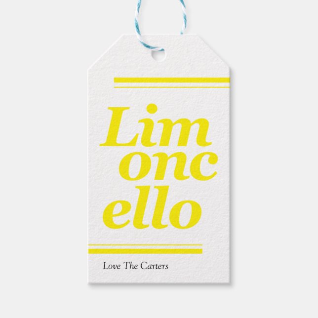 Limoncello Thank you Wedding Gift Tags (Front)