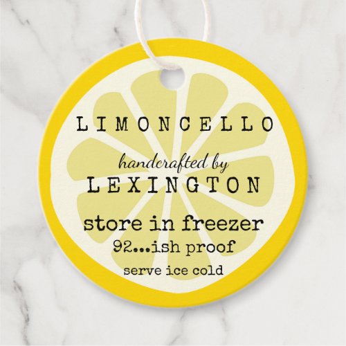 Limoncello Trendy Lemon Slice For Bottle Favor Tags