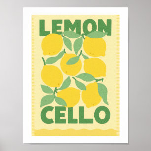 Limoncello Vintage Lemon Mediterranean Citrus Poster