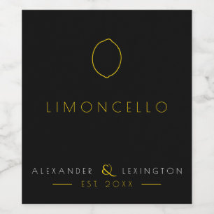 Limoncello Wedding Guest Favor Bottle Label