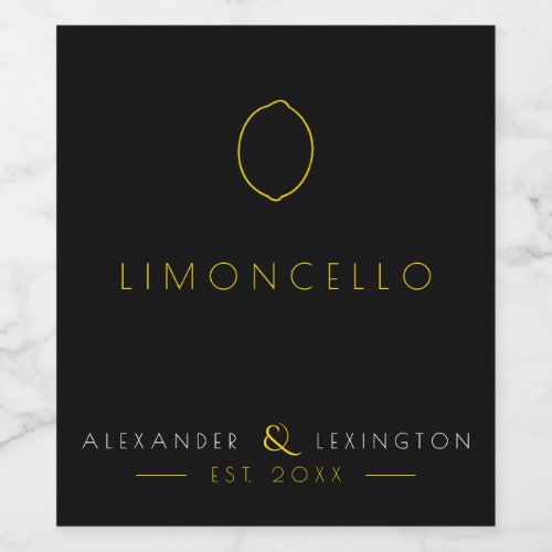 Limoncello Wedding Guest Favor Bottle Label 