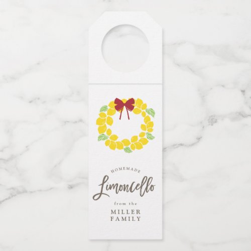 Limoncello wreath bottle hanger tag