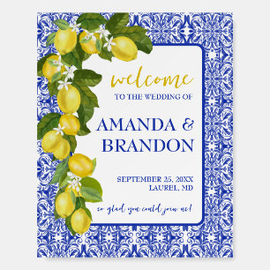 Limone I Italian Lemon & Blue Tile Wedding Sign