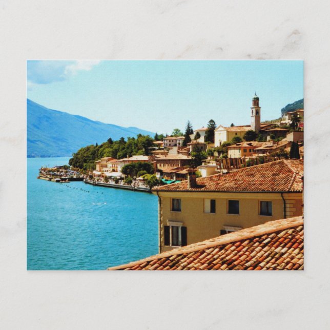 Limone Sul Garda Lake Garda Italy photo painting Postcard (Front)