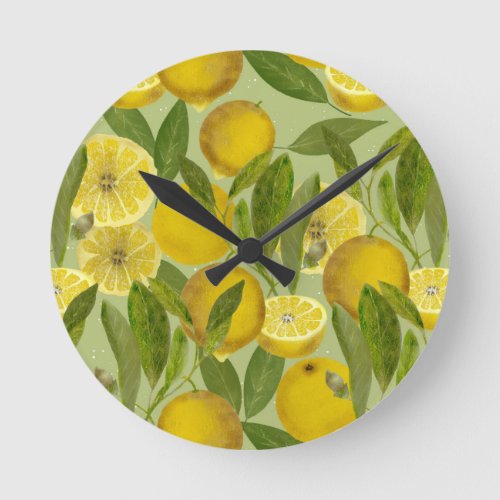 limones reloj redondo mediano round clock