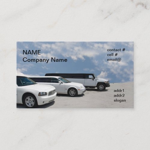 limos parked business card